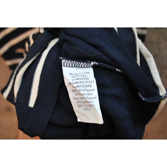 Bailey 44 Navy and White Striped Asymmetrical Sheath Dress – Petite XS - Picture 4 of 4